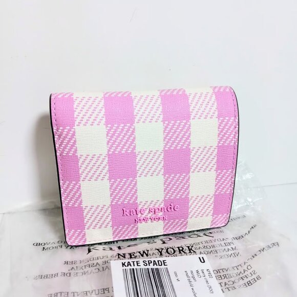 Kate Spade New York Morgan Gingham Field Small Bifold Wallet - Picture 1 of 5